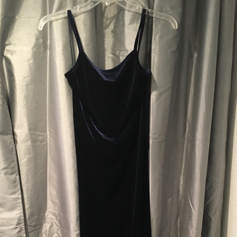 Blue velvet dress
